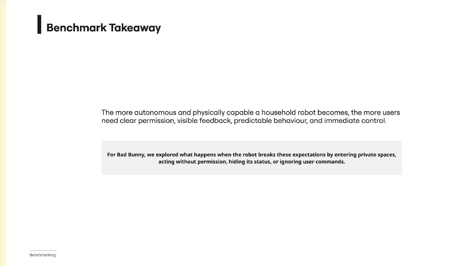 Capability and control benchmark insight