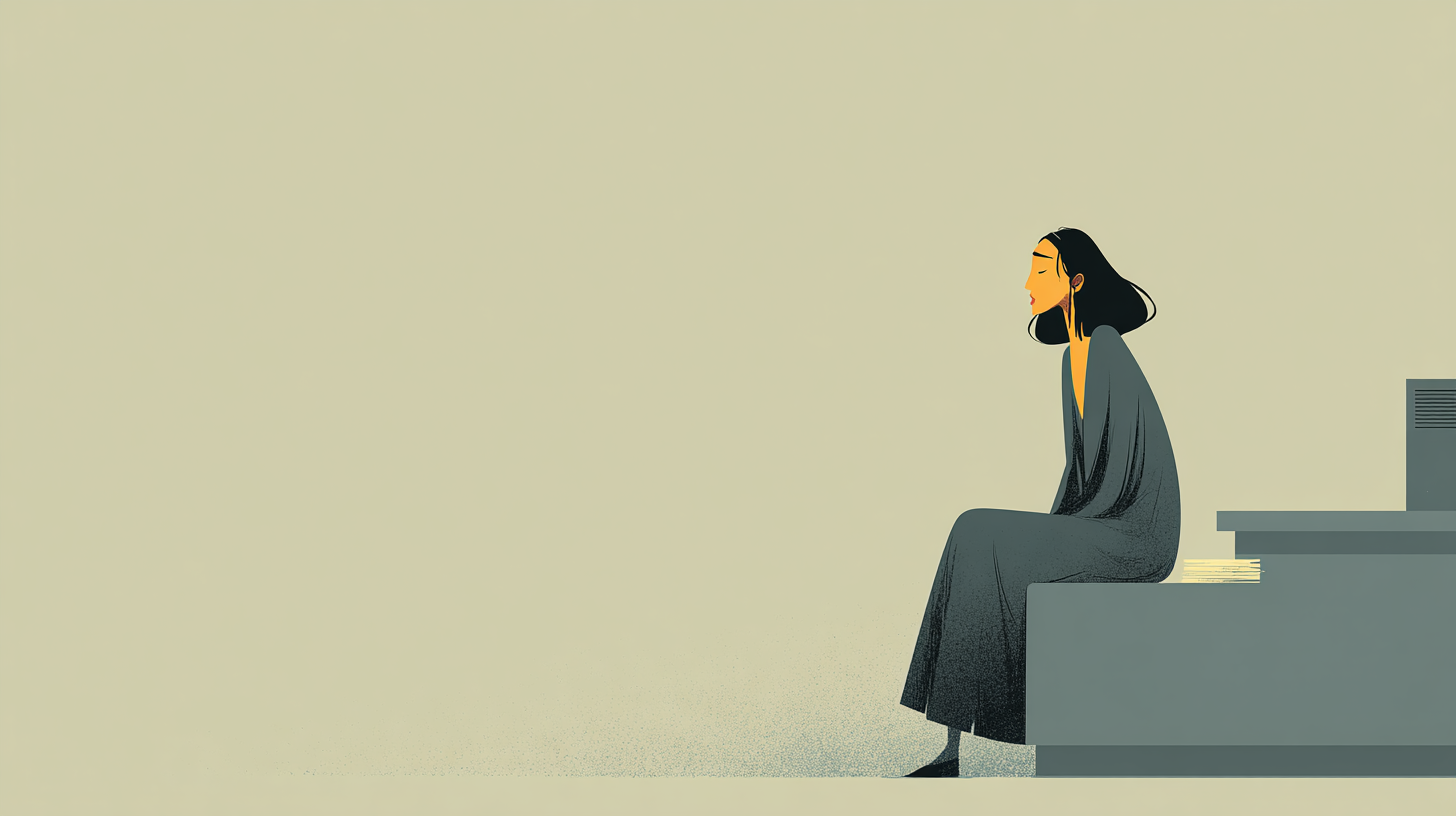 Original CareLoop illustration of a woman waiting for care