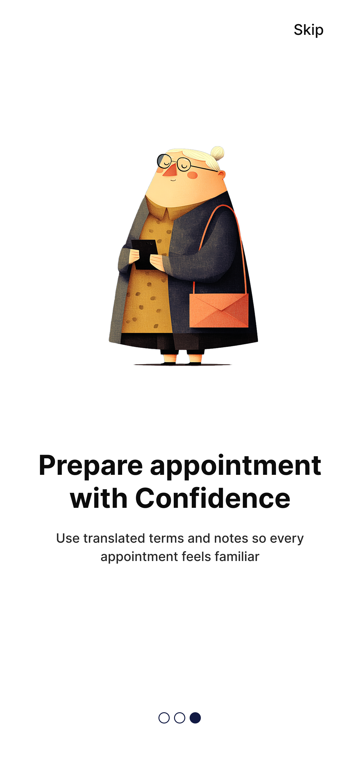Original illustration of a patient preparing for an appointment