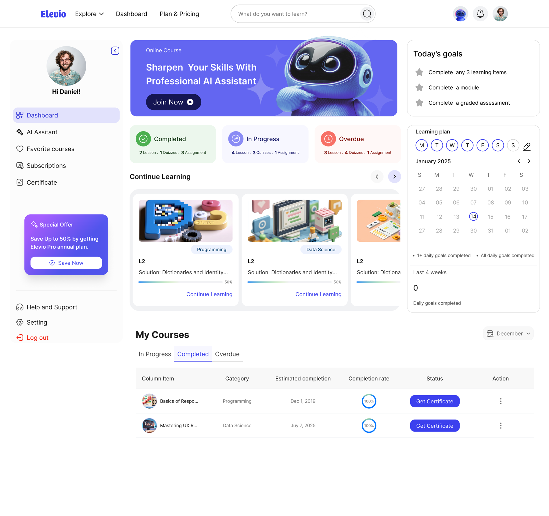 Learning Dashboard