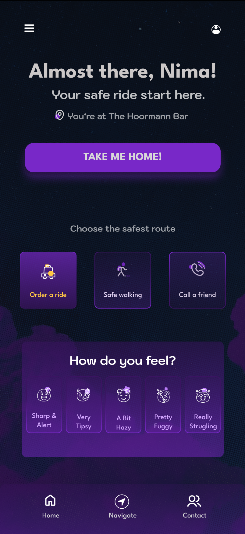 Original Lunav home screen with its uploaded icons and visual details